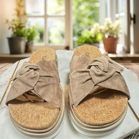 GABOR 82.851 Suede Sesame Platform Slip-on Slide Size 39 US 8.5 - Picture 5 of 15